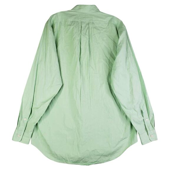 Polo Ralph Lauren Shirt Men's Size Medium M Oxford Green Solid Button Down LS - Picture 3 of 10